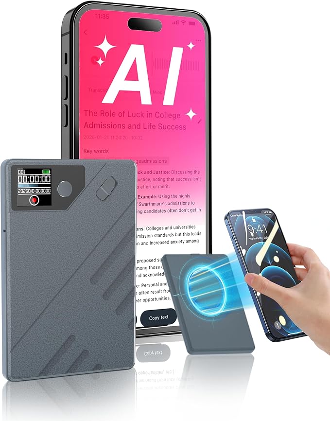 Ai Voice Recorder, Note Voice to Text Recorder W/Magnetic Case, App Control by Unknown