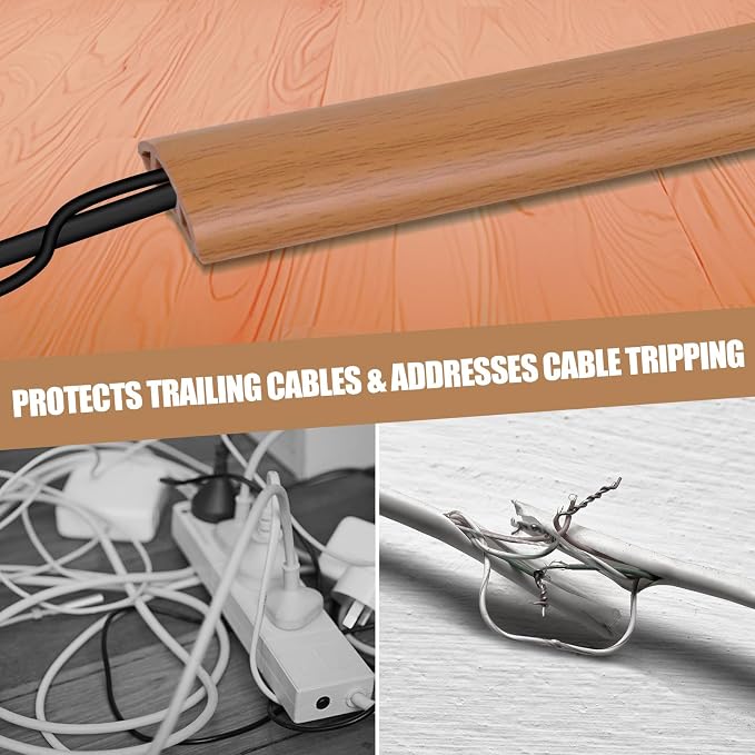 Floor Cord Cover Cavity 0.8"x0.37" Self Adhesive Cord Hider, 3.3FT Low Profile - Image 6