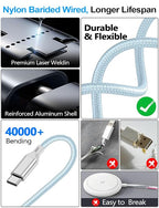 2 Pack Charging Cable for Apple Watch Charger/Samsung/iPhone Charger, - Image 5