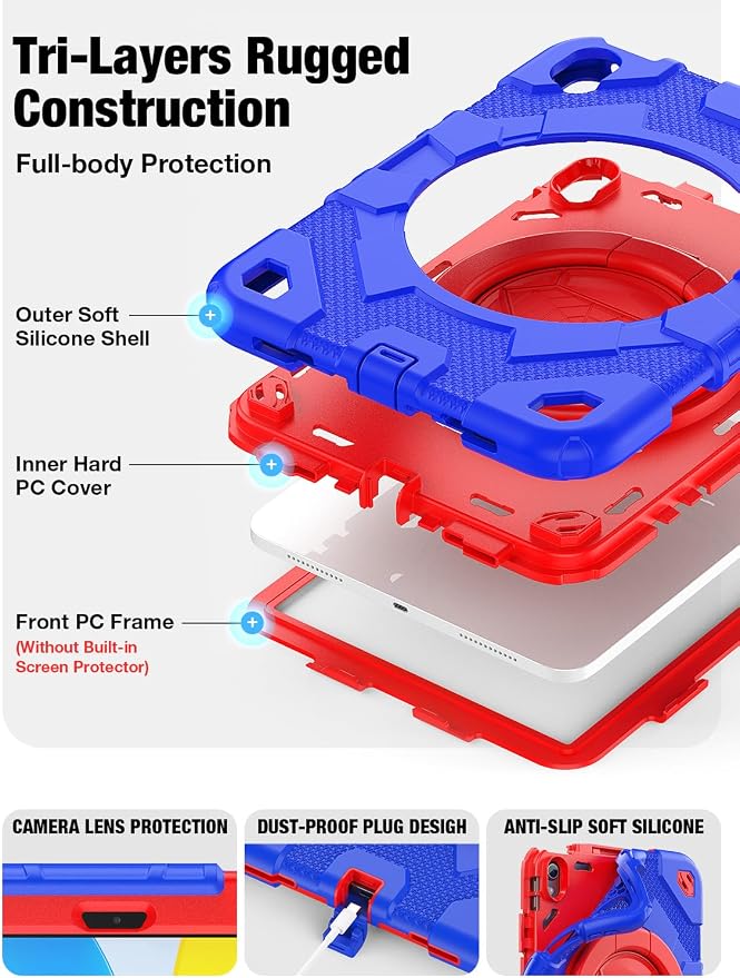 SCSVPN for iPad 11th/10th Generation Case 11 inch 2025/10.9 inch 2022, Rugged - Image 3