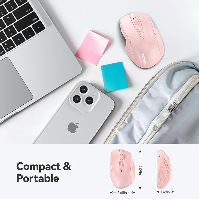 TECKNET Wireless Mouse, 2.4G Ergonomic Optical Mouse, Computer Mouse - Image 2