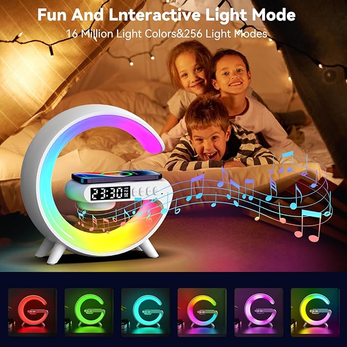 Mini LED Table Lamp with 4-in-1 Wireless Charger, Night Light, Sunrise Alarm - Image 6