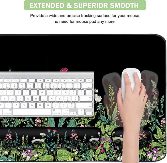 Keyboard Mouse Pad Set, Extended Mouse Pad+Keyboard Wrist Rest Support - Image 5