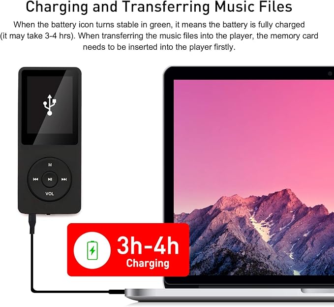 MP3 Player 64GB with Speaker Earphone Portable HiFi Lossless Sound MP3 Mini - Image 6