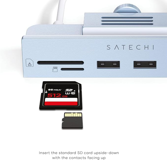 Satechi Clamp Hub USB-C – USB-C Data Port, USB-A 3.0 Data Ports, Micro/SD Card - Image 3