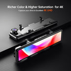 12" 4K UHD Mirror Dash Cam Front and Rear - Image 3