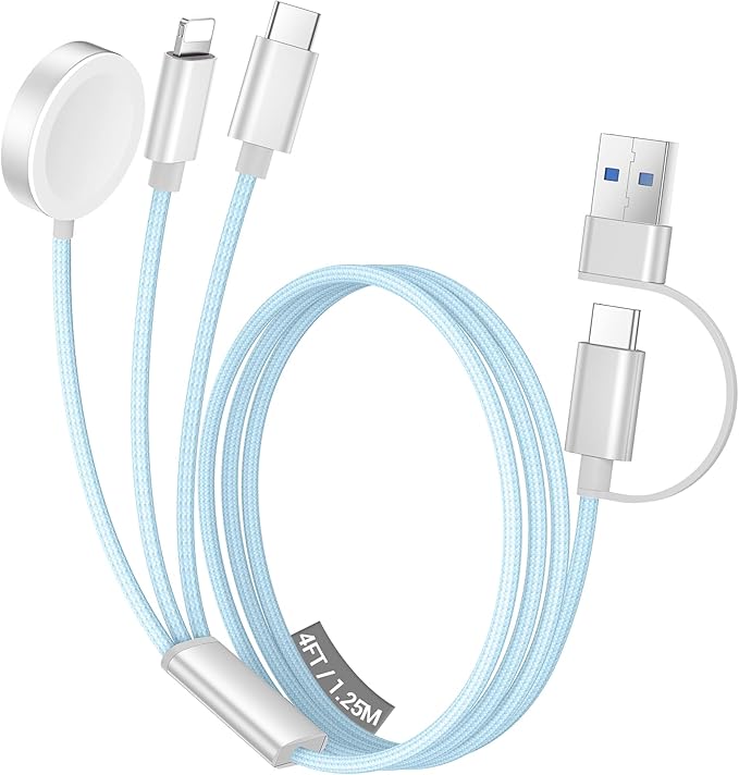 Temdan for Travel Vacation Essentials, 3 in 2 USB C Cable for Apple Watch by Temdan