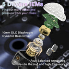 BASN Bmaster5 in Ear Monitors, 1DLC Diaphragm+4BA 5 Drivers IEM Earphones - Image 2
