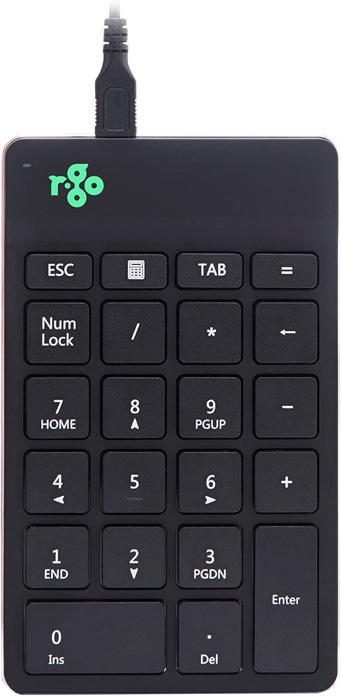 R-Go Number Pad Keyboard, USB-C/A Wired, Mini Numeric Keypad by R-GoTools