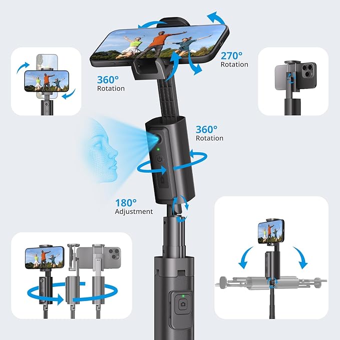Auto Face Tracking Tripod, 360° Rotation Follows Your Movement, Phone Holder - Image 6