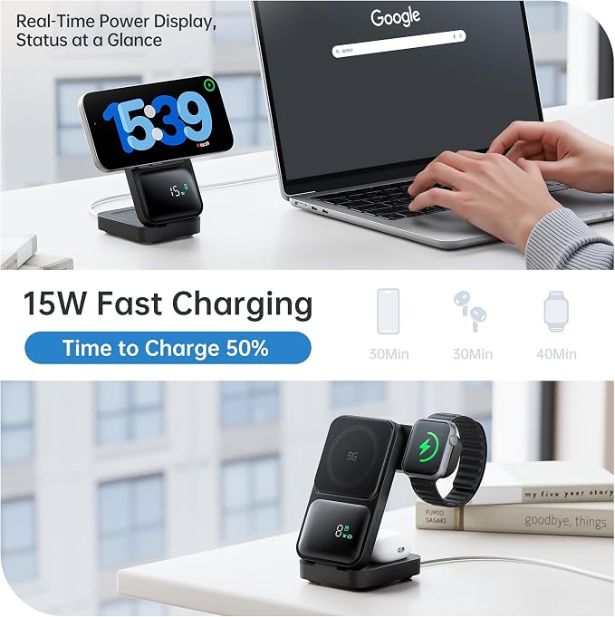 GUSGU MagTime 3 in 1 Wireless Charging Station - Image 3