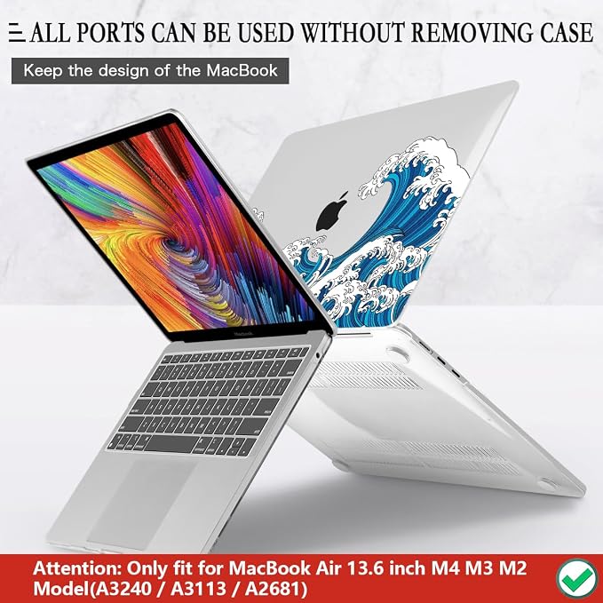 CISSOOK Wave Case for MacBook Air 13.6 inch 2025 2024 2023 2022 Release - Image 5