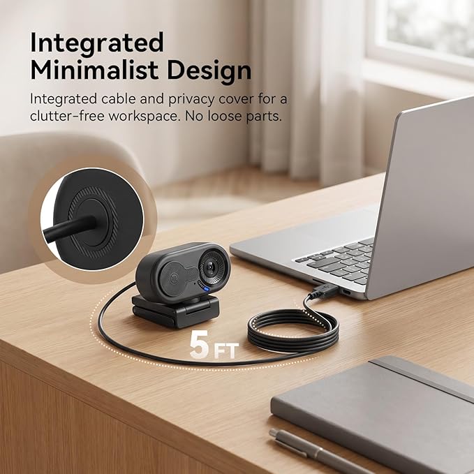 EMEET C100 1080P Webcam for PC, Fixed Focus, 66° FOV, Built-in Mic, Privacy - Image 7