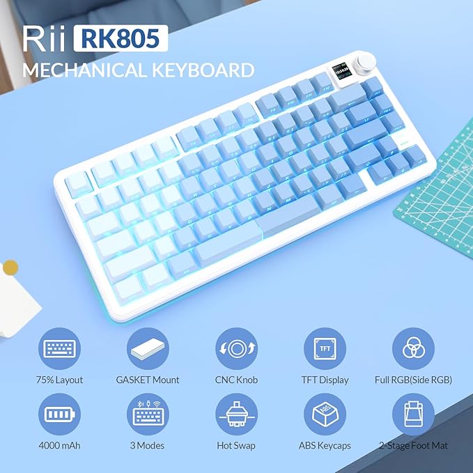 Rii RK805 Wireless Creamy Mechanical Keyboard - Image 3