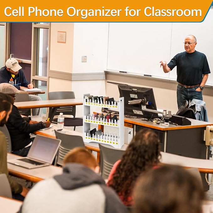 Cell Phone Holder Classroom Cell Phone Storage 3-Tier Multiple Cell Phone Stand - Image 6