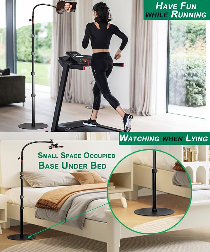 Phone Overhead Stand, Gooseneck Phone Floor Stand, Tall Video Cell Phone Mount - Image 7
