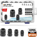 QILIPSU 32pcs NPT Cable Gland Kits 1/4" 3/8" 1/2" 3/4" Waterproof IP68 Nylon by QILIPSU