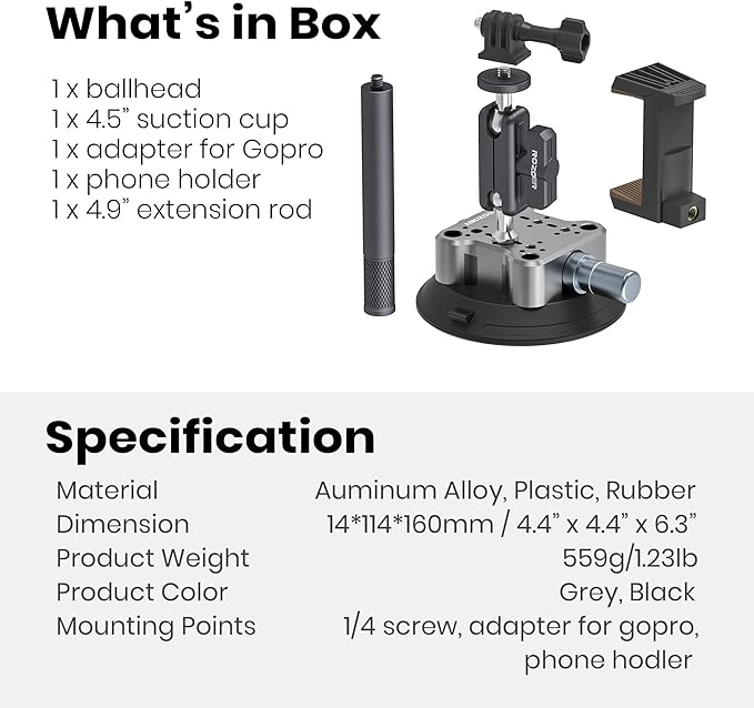 4.5" Suction Cup Camera Mount - Image 9