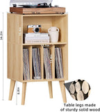 Lerliuo Record Player Stand, Burlywood Turntable Stand Holds up to 160 Albums - Image 3