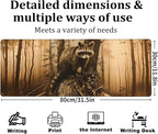 Mysterious Raccoon Gaming Mouse Pad, Large Office Desk Mat, Anti-Slip Rubber - Image 3