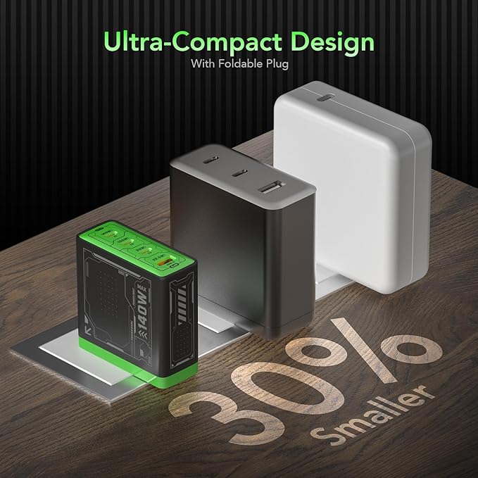 Mfish 140W USB C Charger, 4-Port GaN Charger Block, Foldable Fast Laptop - Image 3