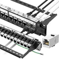 Jadaol 24 Port Shielded Patch Panel Rack or Wall Mount 19-Inch, 1U Cat6A by WespecializeinEthernetcablesandrelatedperipheralproducts