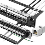 Jadaol 24 Port Shielded Patch Panel Rack or Wall Mount 19-Inch, 1U Cat6A by WespecializeinEthernetcablesandrelatedperipheralproducts