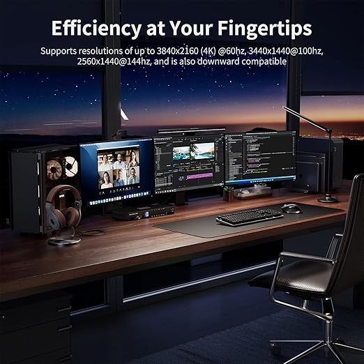 TESmart USB 3.0 HDMI KVM Switch 3 Monitors 4 Computers 4K@60Hz, Audio&Microphone - Image 2