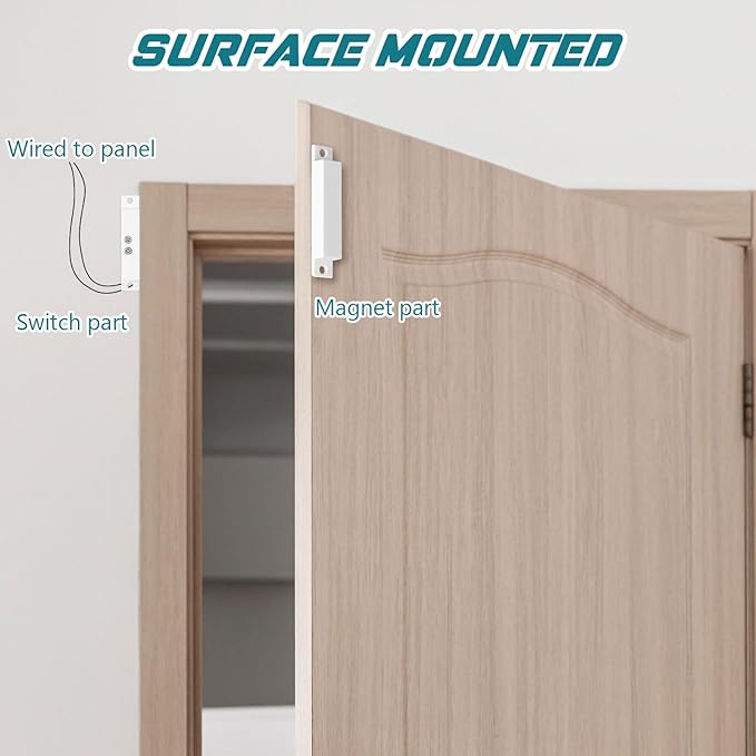 20 Sets NC Wired Surface Mounted Alarm Magnetic Door Contact Sensor Door Window - Image 5