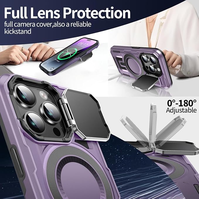 Camera Stand Case for iPhone 14 Pro Max, 2024 Version Military Grade Protective - Image 3