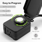 BN-LINK 24-Hour Mechanical Outdoor Light Timer, Waterproof, Heavy Duty - Image 3