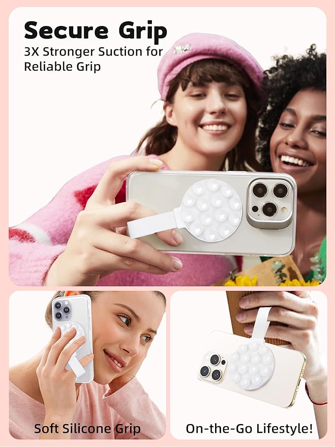 Magnetic Suction Phone Case Mount, Silicone Suction Cup Grip Stand - Image 5
