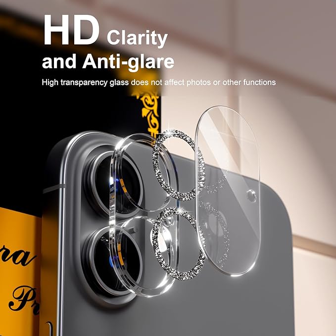 beuxece for 6 Pack iPhone 16 / iPhone 16 Plus Camera Lens Protector 9H Tempered - Image 7