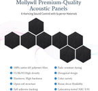 Mollywell Hexagon Acoustic Panels, High Density, Soundproofing, Decorative - Image 3