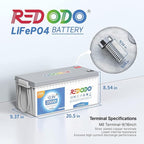 Redodo 12V 200Ah Plus Lithium LiFePO4 Battery, Max 2560W Power Output, 200A BMS - Image 2