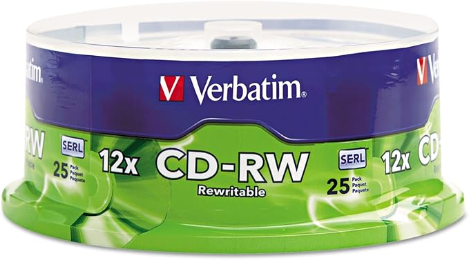 Verbatim CD-RW 700MB 2X-12X Rewritable Media Disc by Verbatim