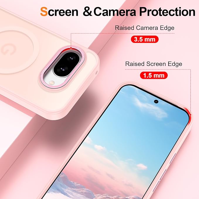 Magnetic for Google Pixel 9a Case, Shockproof Slim Translucent Matte Anti-Slip - Image 3