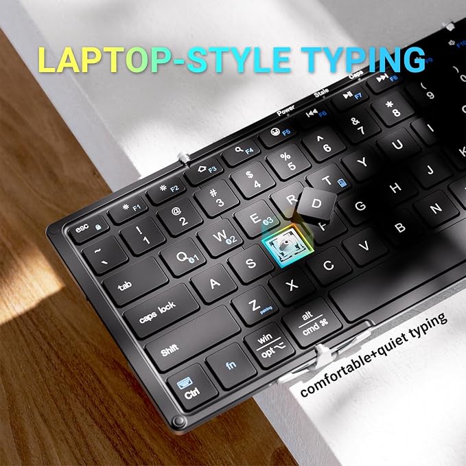 iClever Foldable Bluetooth Keyboard, BK05S Folding Wireless Portable Keyboard - Image 3
