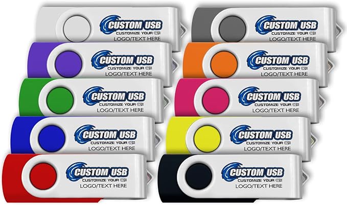 ABLAZE Custom Flash Drive 512MB 100 Pack, Personalized USB Drives Custom USB by ABLAZEGlobal