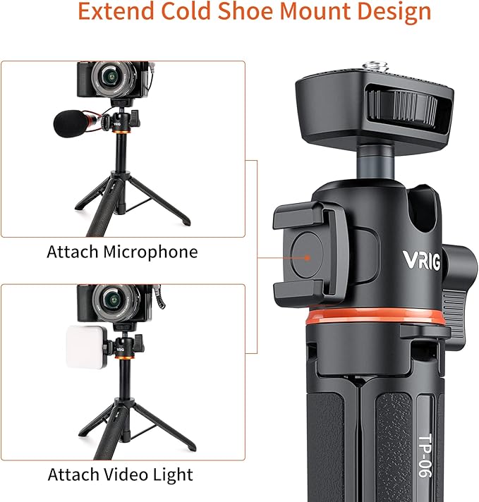 VRIG 21.6" Extension Pole Tripod, Mini Selfie Stick Tripod Stand Handle Grip - Image 6