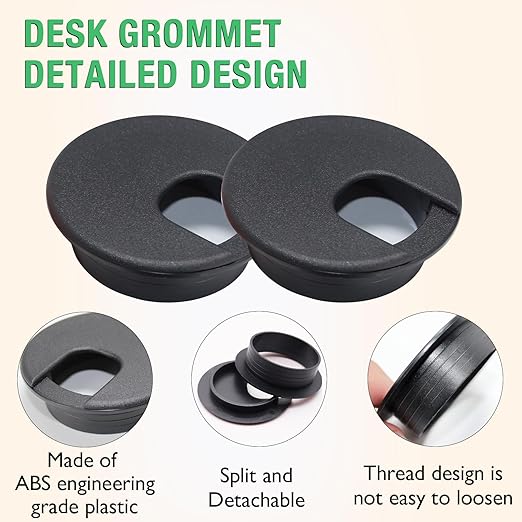 2 Pcs Desk Grommet 1-3/8" / 35 mm, Desk Cord Hole Cover, Cable Grommet ABS - Image 3