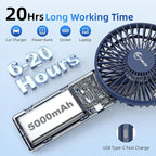 【SUPER THIN】 Portable Handheld Fan, 2025 Upgraded Strong Airflow, 20Hrs Runtime - Image 5