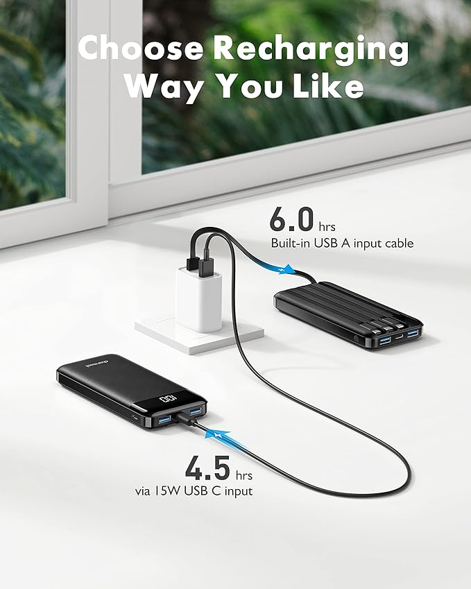 2 Packs Portable Chargers with Built in Cables - Image 6