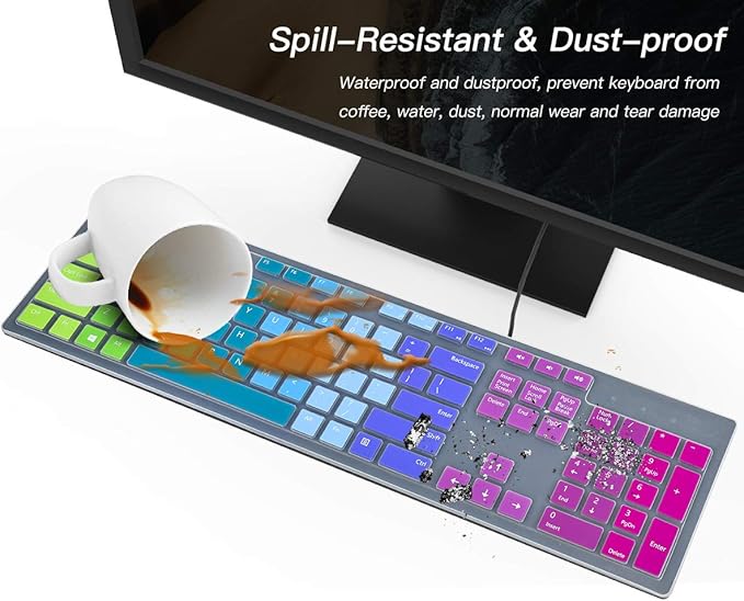 Colorful Keyboard Cover for Dell KM636 Wireless Keyboard/Dell KB216 KB216t - Image 6