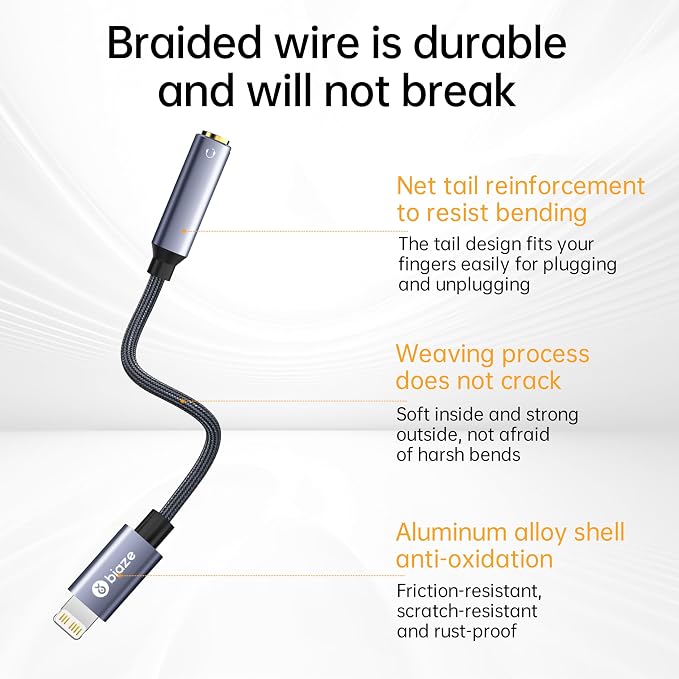 iPhone Headphone Adapter, Lightning to 3.5mm Adapter Auxiliary Adapter - Image 2