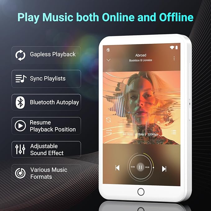 96GB MP3 Players with Bluetooth WiFi, Android 13 MP3 MP4 Players with 4" - Image 2