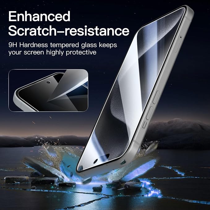 NEW'C 3 Pack Privacy for iPhone 15 Pro Screen Protector, Anti-Spy Tempered - Image 6
