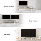 Fenge Monitor Stand, Dual Monitor Riser, 42.5inch Large Desk Computer Monitor - Image 5