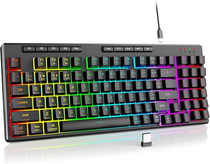 Redragon K517 Pro Wireless Gaming Keyboard, RGB Backlit, Tri-Mode - Image 8