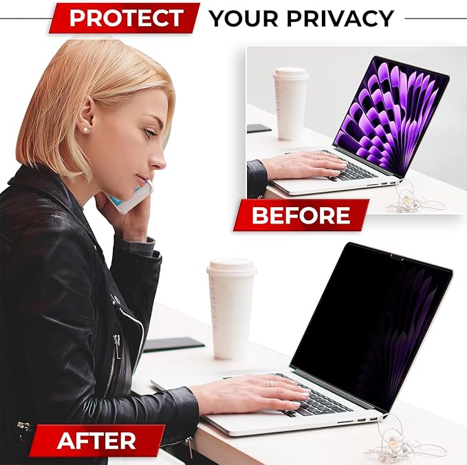 Magnetic Privacy Screen for MacBook Air 15 Inch Removable Laptop Privacy Filter - Image 6